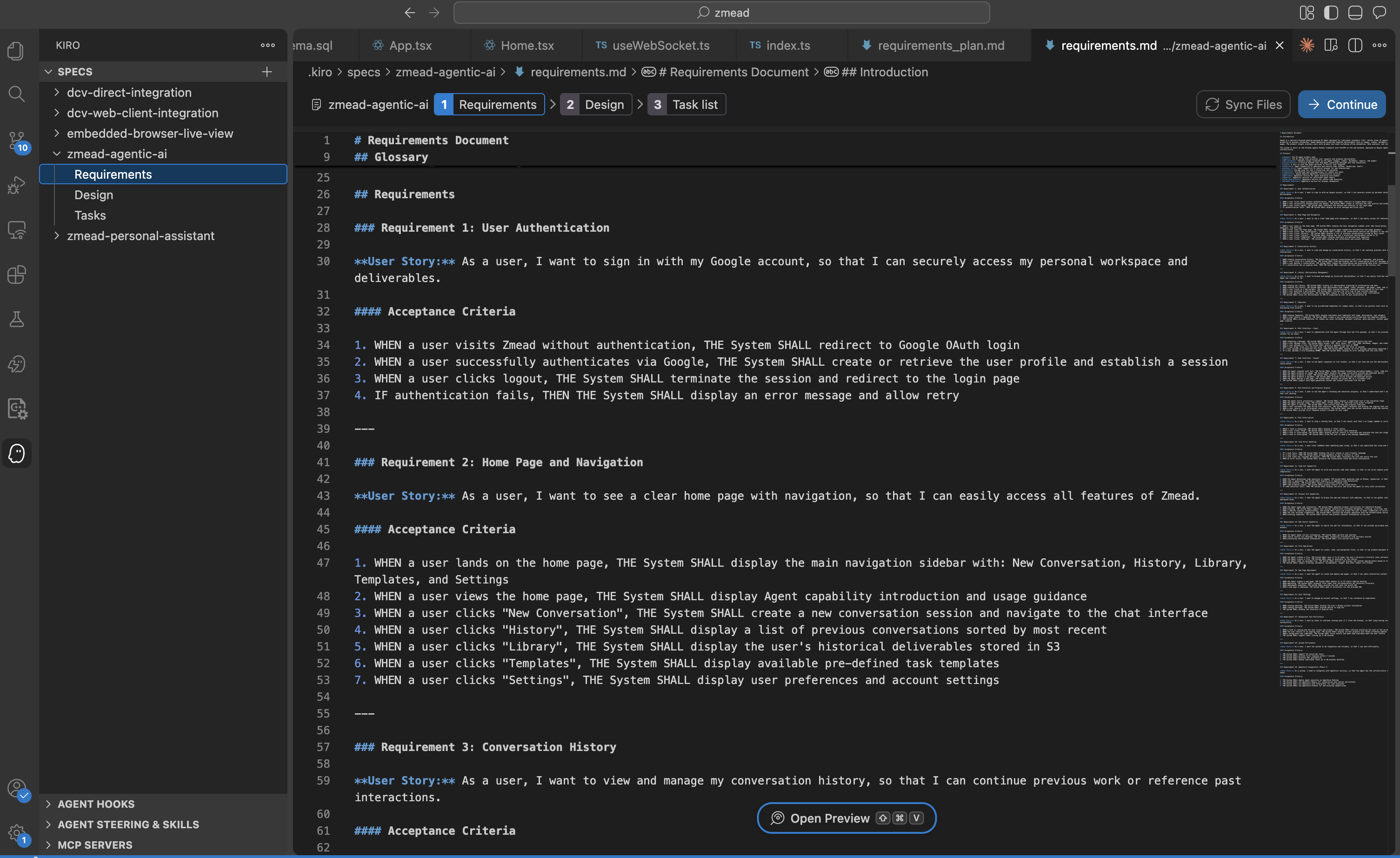 Kiro Spec-Driven Development auto-generated requirements document