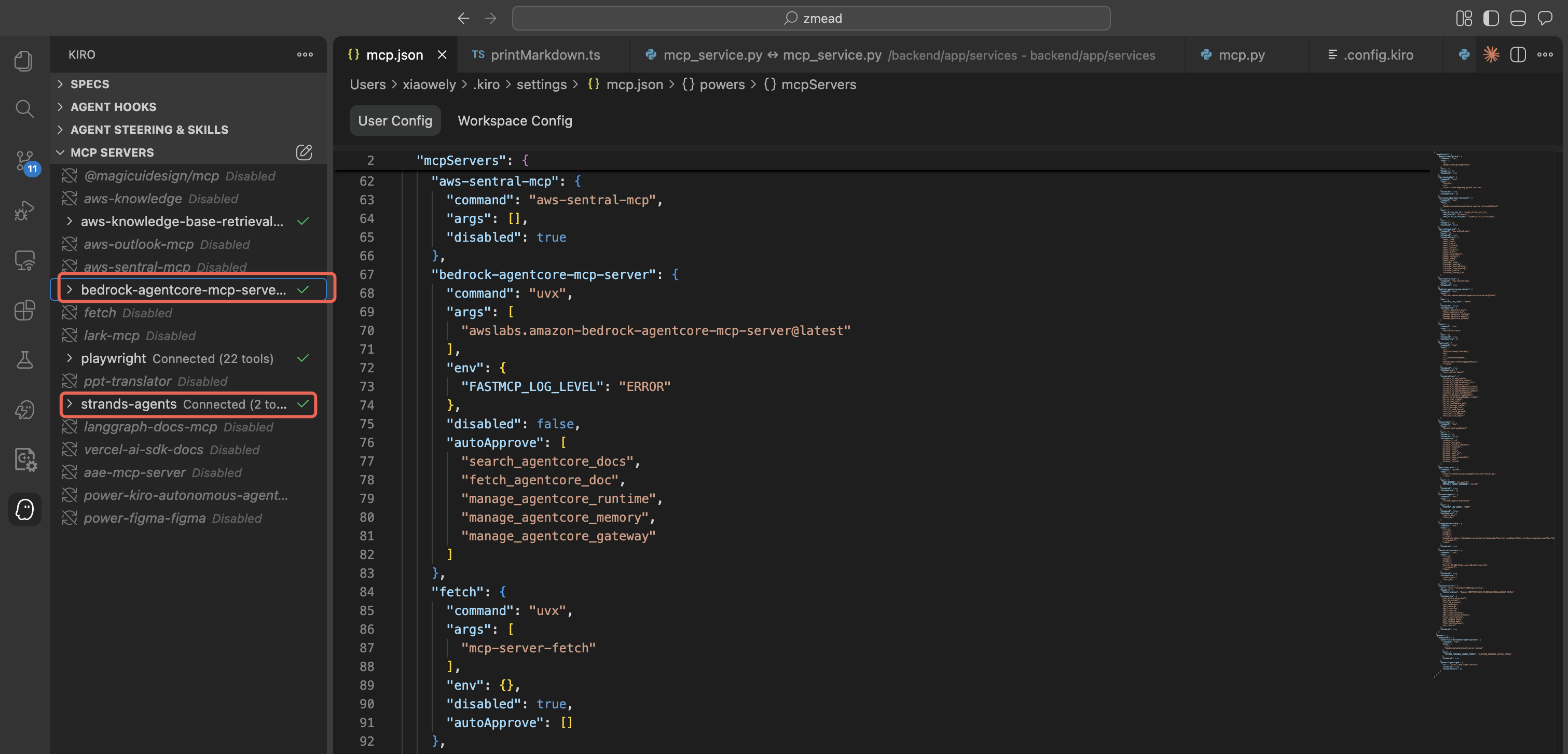 Kiro MCP Server configuration